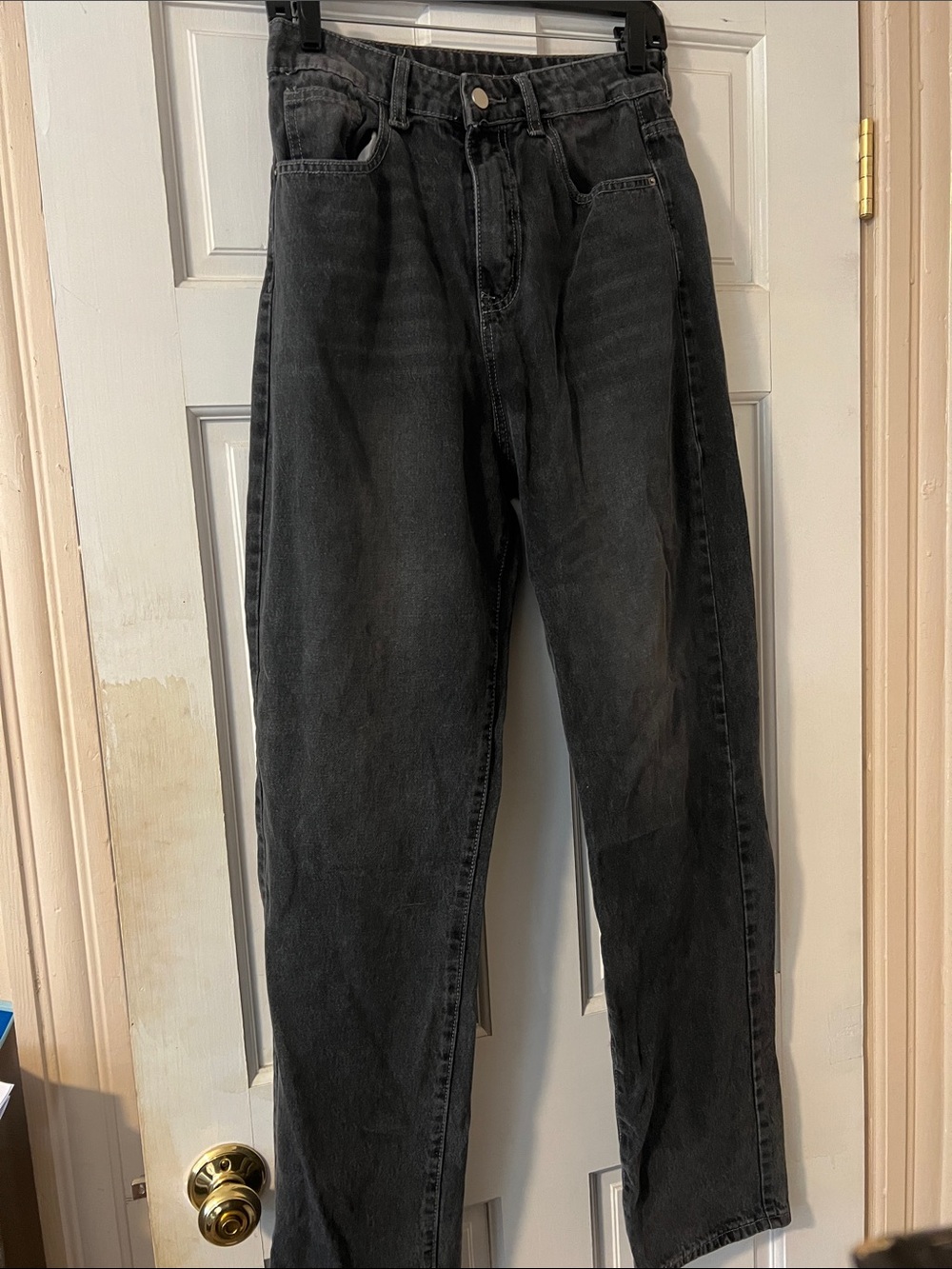 SHEIN Dark Gray Womens Wide Leg Jeans